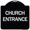 Signmission Designer Series Church Entrance, Black & White Heavy-Gauge Aluminum Sign, 18" x 18", BW-1818-24457 A-DES-BW-1818-24457